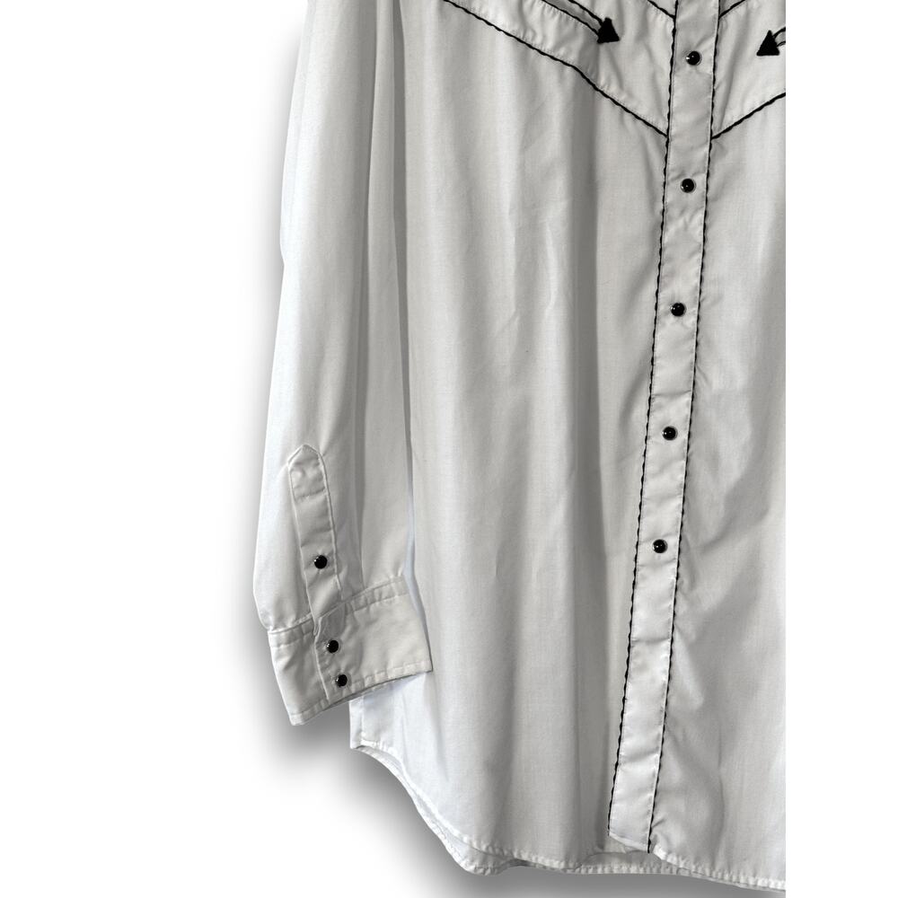 Vintage Cowboys Turtle Association by Roper Western Shirt Mens XL White Black - Picture 3 of 13